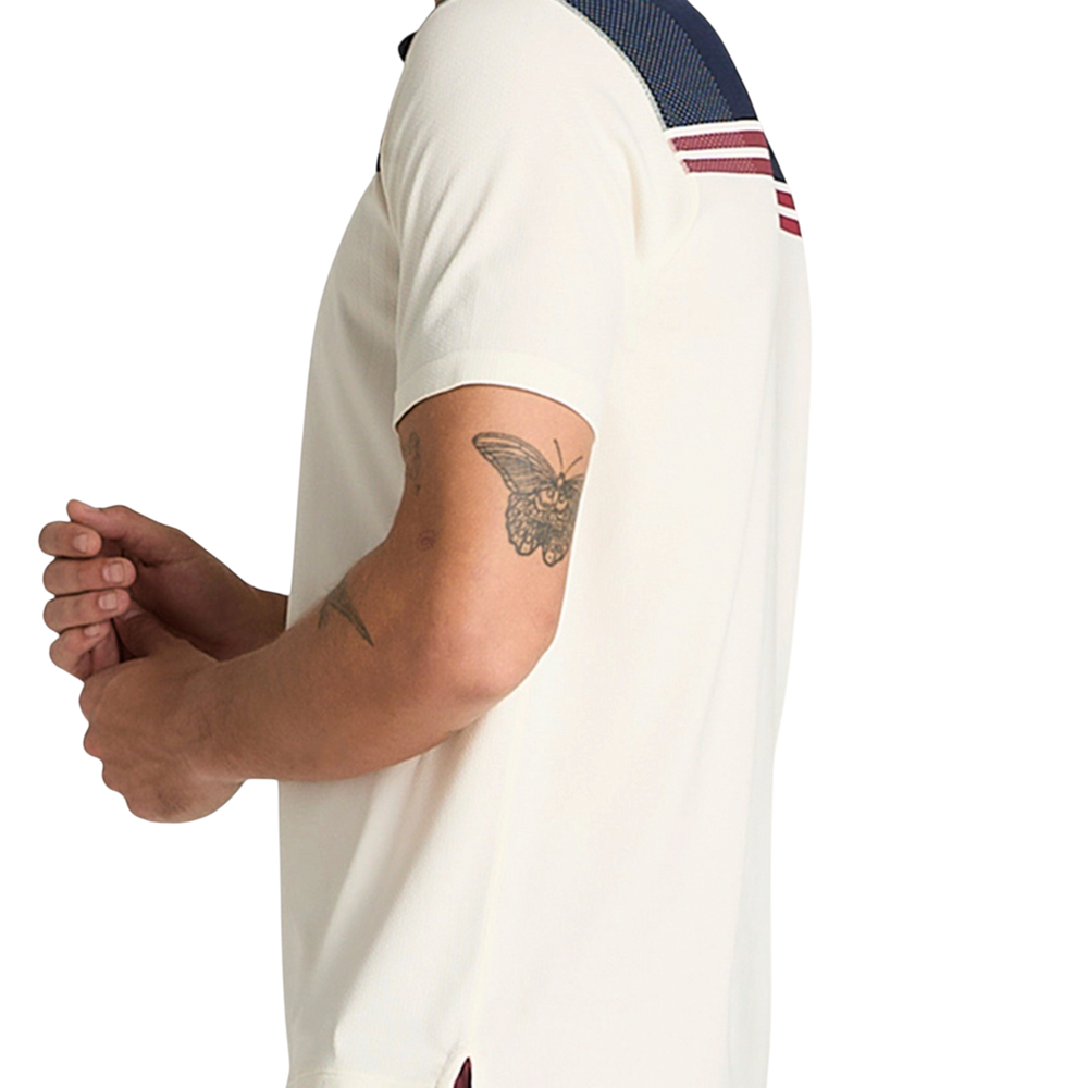 Wilson Men's All Seasons Polo in Sandrift with strategic ventilation and moisture management
