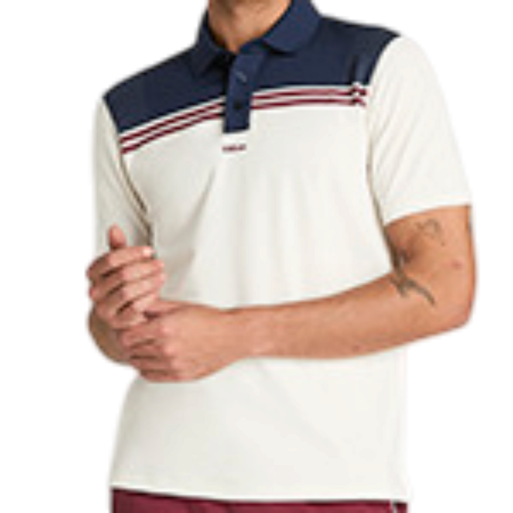 Wilson Men's All Seasons Polo in Sandrift with strategic ventilation and moisture management