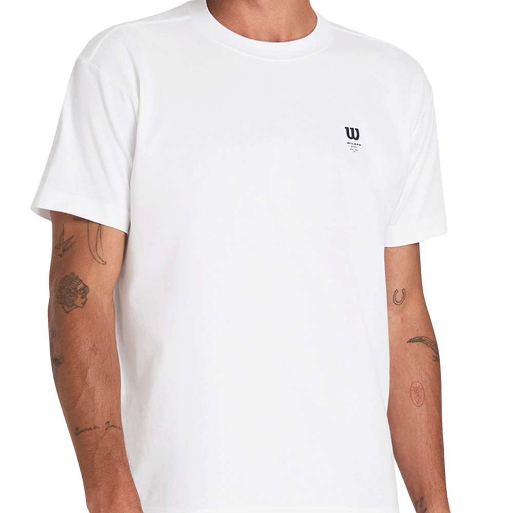 Wilson Men's Sport Graphic Tee in Bright White with cotton construction