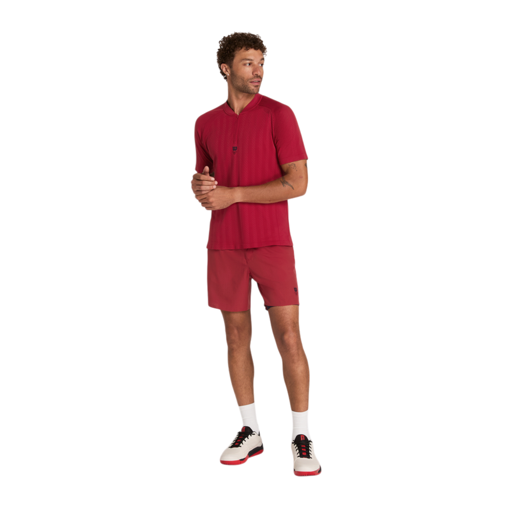 Wilson Game Point Seamless Polo Chili Pepper with breathable athletic design