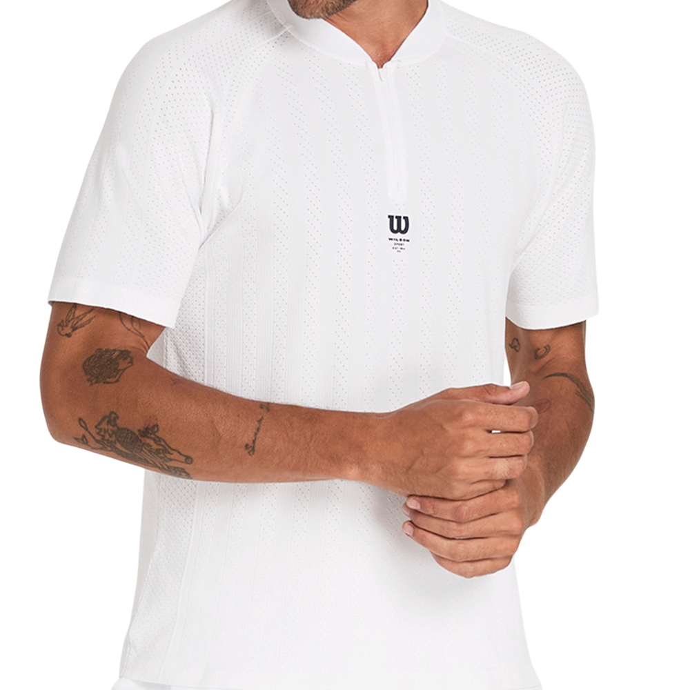 Wilson Game Point Seamless Polo Bright White with ventilation and seamless performance