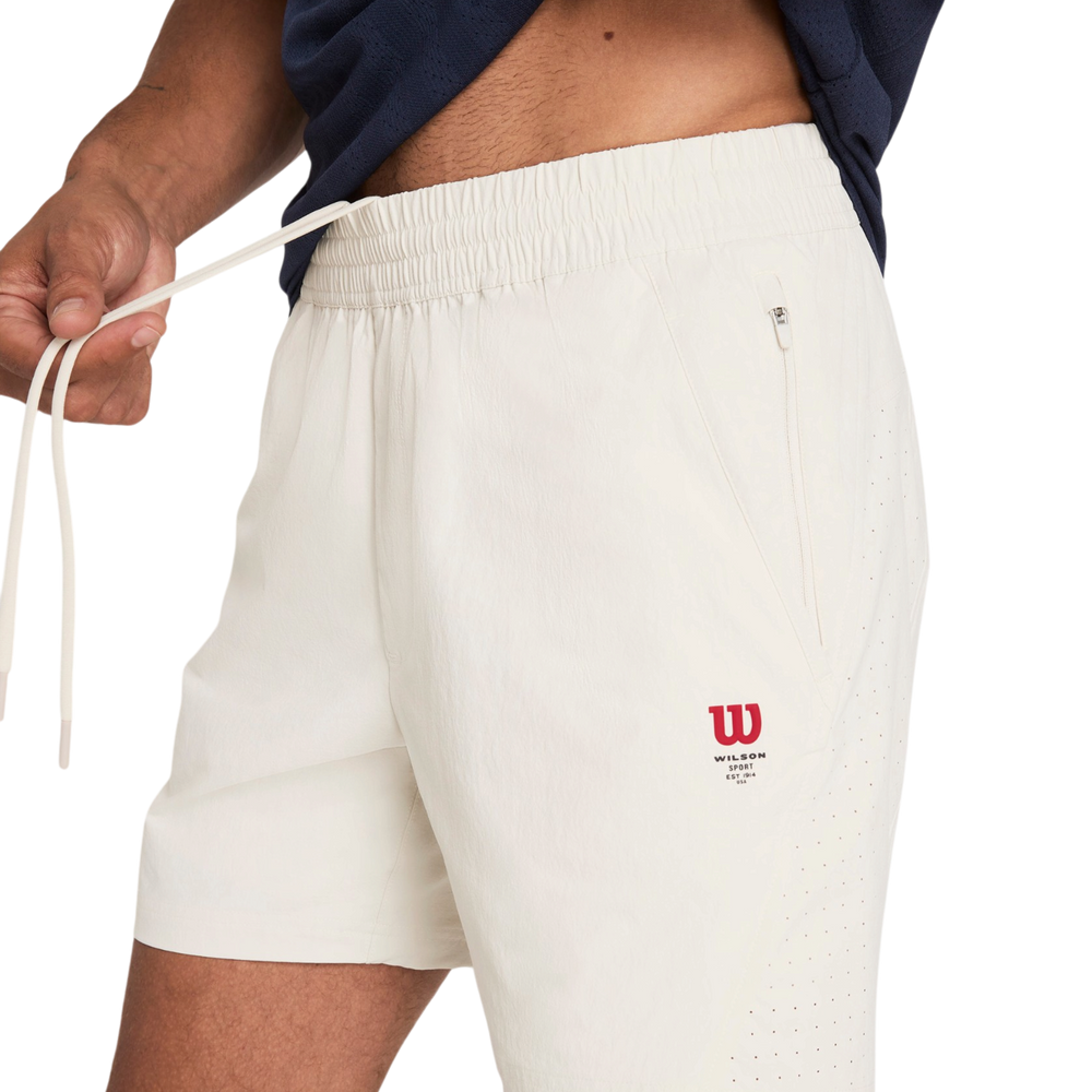 Wilson Core Grand Slam Shorts in Stone with versatile athletic styling