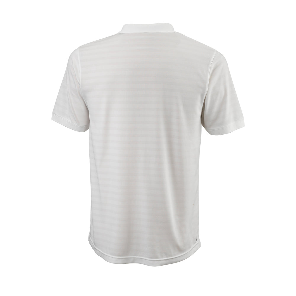 MEN'S STRIPE TENNIS POLO - WHITE - WilsonME